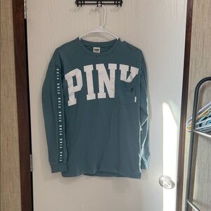 PINK Victoria's Secret Teal Long Sleeve Tee
